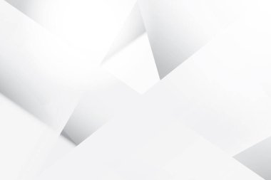 Soyut beyaz ve gri renkli, geometrik şekilli modern tasarım arka planı. Vektör illüstrasyonu.