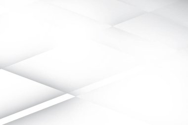 Soyut beyaz ve gri renkli, geometrik şekilli modern tasarım arka planı. Vektör illüstrasyonu.