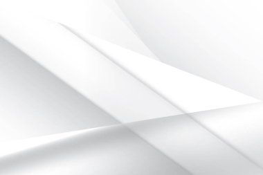 Soyut beyaz ve gri renkli, geometrik şekilli modern tasarım arka planı. Vektör illüstrasyonu.