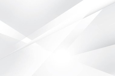 Soyut beyaz ve gri renkli, geometrik şekilli modern tasarım arka planı. Vektör illüstrasyonu.