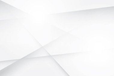 Soyut beyaz ve gri renkli, geometrik şekilli modern tasarım arka planı. Vektör illüstrasyonu.