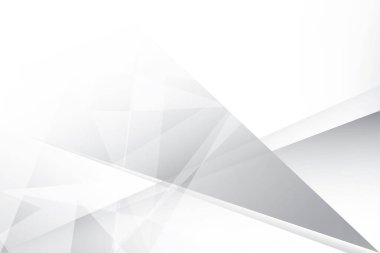 Soyut beyaz ve gri renkli, geometrik şekilli modern tasarım arka planı. Vektör illüstrasyonu.