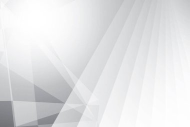 Soyut beyaz ve gri renkli, geometrik şekilli modern tasarım arka planı. Vektör illüstrasyonu.