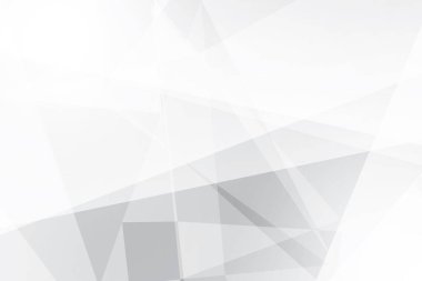 Soyut beyaz ve gri renkli, geometrik şekilli modern tasarım arka planı. Vektör illüstrasyonu.