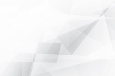 Soyut beyaz ve gri renkli, geometrik şekilli modern tasarım arka planı. Vektör illüstrasyonu.