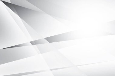 Soyut beyaz ve gri renkli, geometrik şekilli modern tasarım arka planı. Vektör illüstrasyonu.