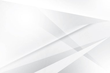 Soyut beyaz ve gri renkli, geometrik şekilli modern tasarım arka planı. Vektör illüstrasyonu.