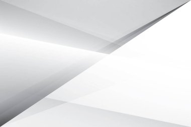 Soyut beyaz ve gri renkli, geometrik şekilli modern tasarım arka planı. Vektör illüstrasyonu.