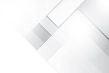Soyut beyaz ve gri renkli, geometrik şekilli modern tasarım arka planı. Vektör illüstrasyonu.