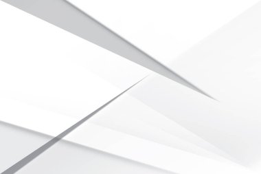 Soyut beyaz ve gri renkli, geometrik şekilli modern tasarım arka planı. Vektör illüstrasyonu.