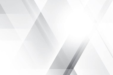 Soyut beyaz ve gri renkli, geometrik şekilli modern tasarım arka planı. Vektör illüstrasyonu.