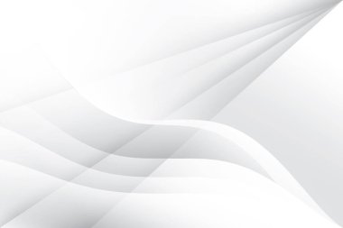 Soyut beyaz ve gri renkli, geometrik şekilli modern tasarım arka planı. Vektör illüstrasyonu.