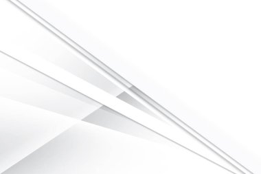 Soyut beyaz ve gri renkli, geometrik şekilli modern tasarım arka planı. Vektör illüstrasyonu.