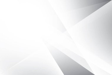 Soyut beyaz ve gri renkli, geometrik şekilli modern tasarım arka planı. Vektör illüstrasyonu.