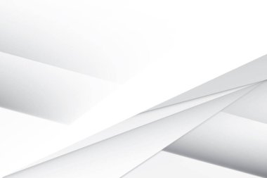 Soyut beyaz ve gri renkli, geometrik şekilli modern tasarım arka planı. Vektör illüstrasyonu.