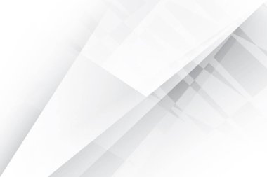Soyut beyaz ve gri renkli, geometrik şekilli modern tasarım arka planı. Vektör illüstrasyonu.