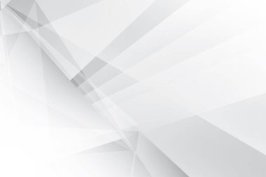 Soyut beyaz ve gri renkli, geometrik şekilli modern tasarım arka planı. Vektör illüstrasyonu.