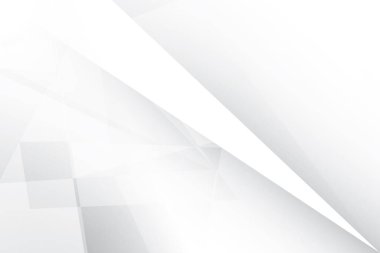 Soyut beyaz ve gri renkli, geometrik şekilli modern tasarım arka planı. Vektör illüstrasyonu.