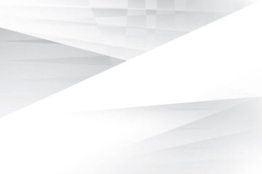 Soyut beyaz ve gri renkli, geometrik şekilli modern tasarım arka planı. Vektör illüstrasyonu.