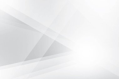 Soyut beyaz ve gri renkli, geometrik şekilli modern tasarım arka planı. Vektör illüstrasyonu.