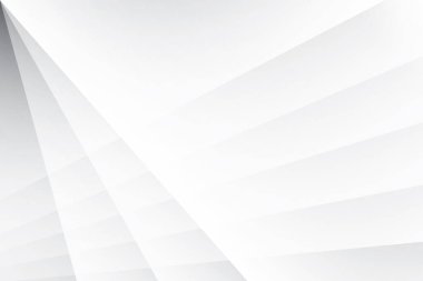 Soyut beyaz ve gri renkli, geometrik şekilli modern tasarım arka planı. Vektör illüstrasyonu.