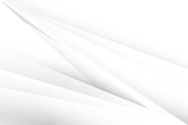 Soyut beyaz ve gri renkli, geometrik şekilli modern tasarım arka planı. Vektör illüstrasyonu.