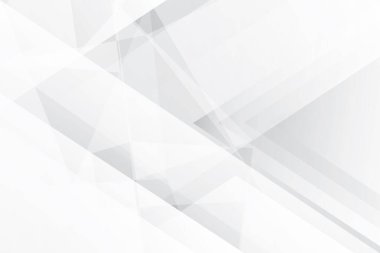 Soyut beyaz ve gri renkli, geometrik şekilli modern tasarım arka planı. Vektör illüstrasyonu.