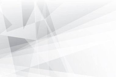 Soyut beyaz ve gri renkli, geometrik şekilli modern tasarım arka planı. Vektör illüstrasyonu.