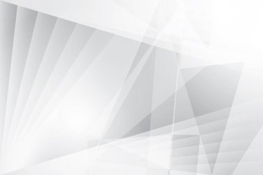 Soyut beyaz ve gri renkli, geometrik şekilli modern tasarım arka planı. Vektör illüstrasyonu.