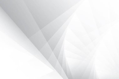Soyut beyaz ve gri renkli, geometrik şekilli modern tasarım arka planı. Vektör illüstrasyonu.