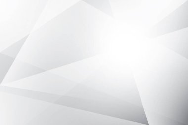Soyut beyaz ve gri renkli, geometrik şekilli modern tasarım arka planı. Vektör illüstrasyonu.