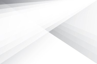 Soyut beyaz ve gri renkli, geometrik şekilli modern tasarım arka planı. Vektör illüstrasyonu.