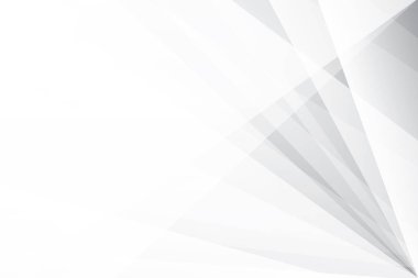 Soyut beyaz ve gri renkli, geometrik şekilli modern tasarım arka planı. Vektör illüstrasyonu.