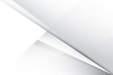 Soyut beyaz ve gri renkli, geometrik şekilli modern tasarım arka planı. Vektör illüstrasyonu.