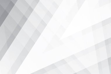 Soyut beyaz ve gri renkli, geometrik şekilli modern tasarım arka planı. Vektör illüstrasyonu.