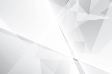 Soyut beyaz ve gri renkli, geometrik şekilli modern tasarım arka planı. Vektör illüstrasyonu.
