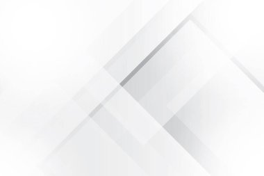 Soyut beyaz ve gri renkli, geometrik şekilli modern tasarım arka planı. Vektör illüstrasyonu.