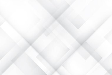 Soyut beyaz ve gri renkli, geometrik şekilli modern tasarım arka planı. Vektör illüstrasyonu.
