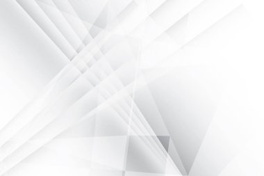 Soyut beyaz ve gri renkli, geometrik şekilli modern tasarım arka planı. Vektör illüstrasyonu.