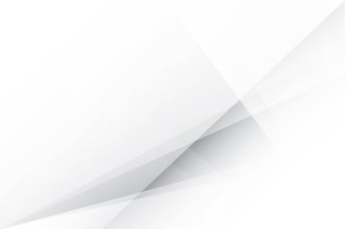 Soyut beyaz ve gri renkli, geometrik şekilli modern tasarım arka planı. Vektör illüstrasyonu.