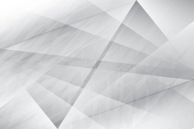 Soyut beyaz ve gri renkli, geometrik şekilli modern tasarım arka planı. Vektör illüstrasyonu.