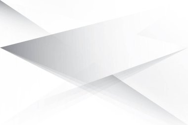 Soyut beyaz ve gri renkli, geometrik şekilli modern tasarım arka planı. Vektör illüstrasyonu.