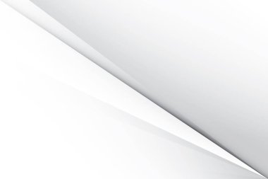 Soyut beyaz ve gri renkli, geometrik şekilli modern tasarım arka planı. Vektör illüstrasyonu.