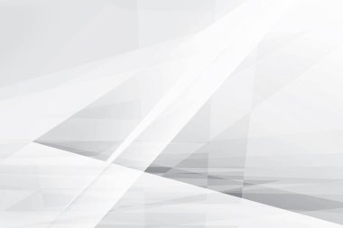 Soyut beyaz ve gri renkli, geometrik şekilli modern tasarım arka planı. Vektör illüstrasyonu.