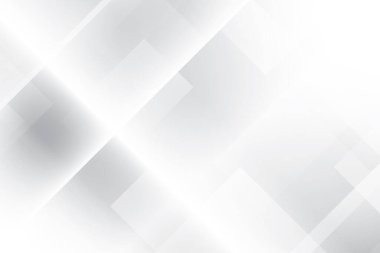 Soyut beyaz ve gri renkli, geometrik şekilli modern tasarım arka planı. Vektör illüstrasyonu.