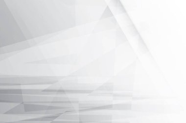 Soyut beyaz ve gri renkli, geometrik şekilli modern tasarım arka planı. Vektör illüstrasyonu.