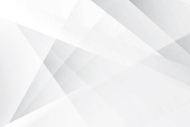 Soyut beyaz ve gri renkli, geometrik şekilli modern tasarım arka planı. Vektör illüstrasyonu.