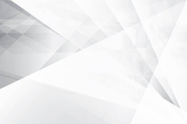 Soyut beyaz ve gri renkli, geometrik şekilli modern tasarım arka planı. Vektör illüstrasyonu.