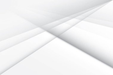 Soyut beyaz ve gri renkli, geometrik şekilli modern tasarım arka planı. Vektör illüstrasyonu.