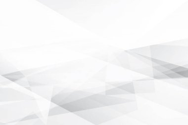 Soyut beyaz ve gri renkli, geometrik şekilli modern tasarım arka planı. Vektör illüstrasyonu.